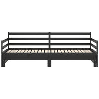 Thumbnail for Tagesbett Ausziehbar Schwarz Massivholz Kiefer 2x(90x200) cm