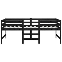 Thumbnail for Halbhochbett Schwarz Massivholz Kiefer 90x200 cm