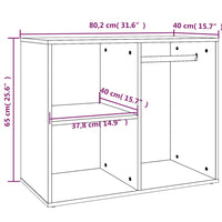 Thumbnail for Regal für Schminktisch Weiß 80x40x65 cm Holzwerkstoff