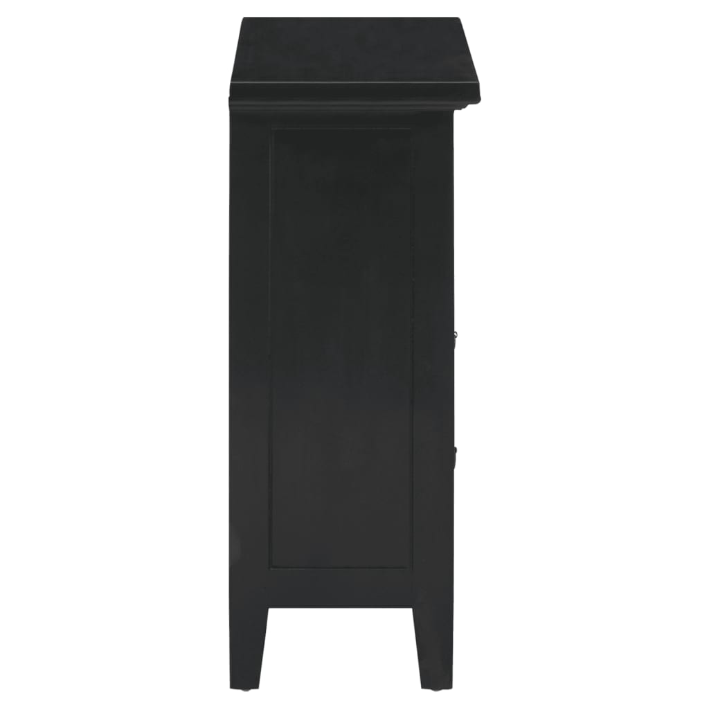 Nachttisch Schwarz 60x30x75 cm Massivholz Mahagoni