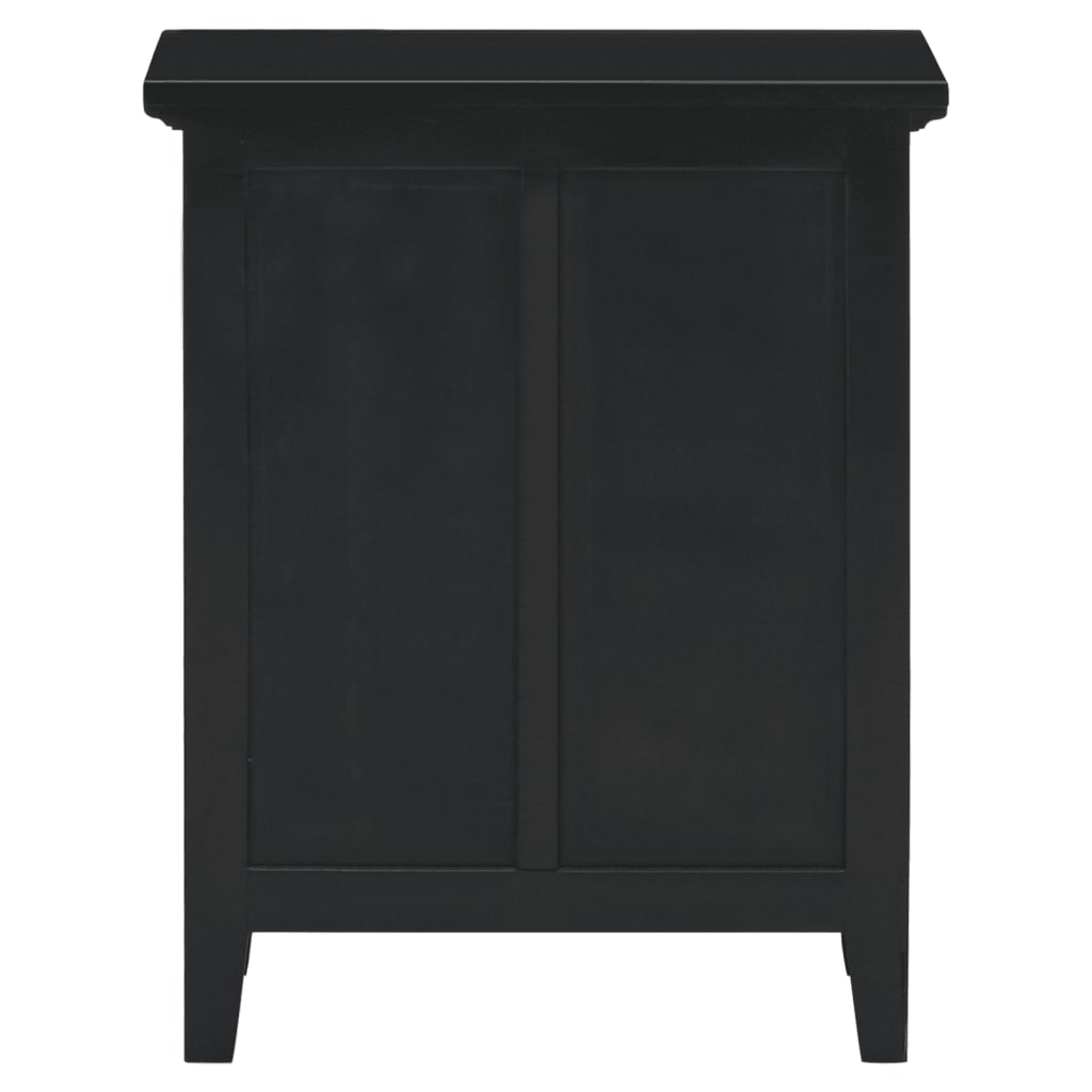 Nachttisch Schwarz 60x30x75 cm Massivholz Mahagoni