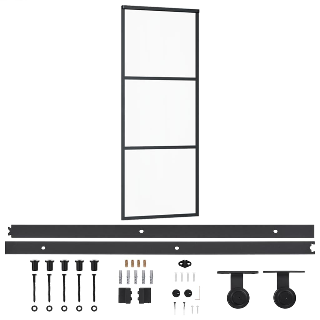 Schiebetür mit Beschlag ESG-Glas & Aluminium 76x205 cm