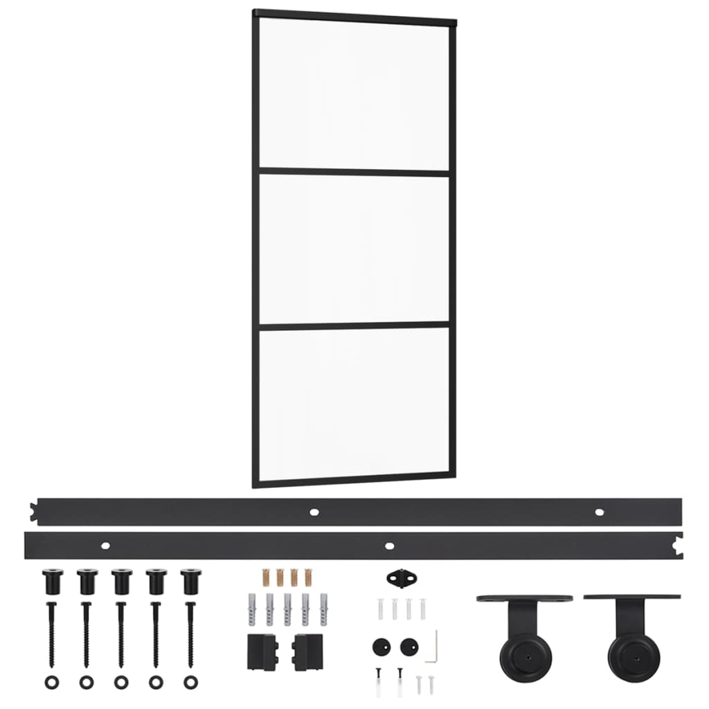 Schiebetür mit Beschlag ESG-Glas & Aluminium 90x205 cm