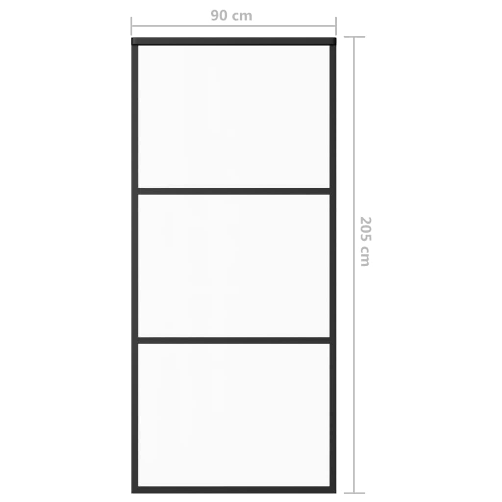 Schiebetür mit Beschlag ESG-Glas & Aluminium 90x205 cm