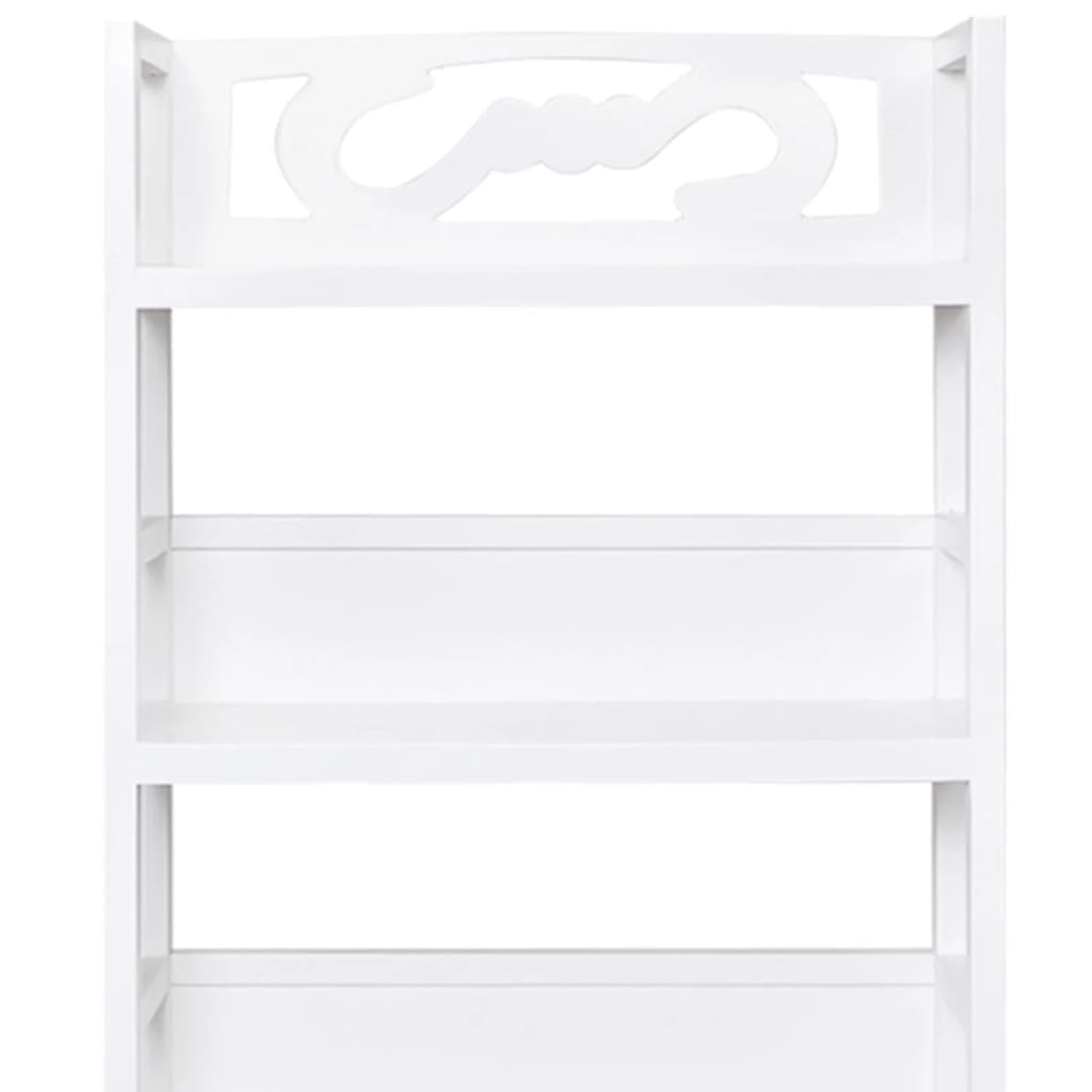 Vitrinenschrank Weiß 46x24x140 cm Massivholz Paulownia