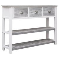 Thumbnail for Sideboard Antik-Grau 108x30x76 cm Massivholz Paulownia