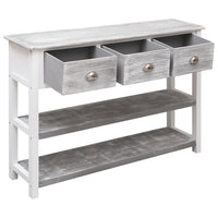 Thumbnail for Sideboard Antik-Grau 108x30x76 cm Massivholz Paulownia