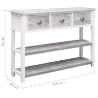 Thumbnail for Sideboard Antik-Grau 108x30x76 cm Massivholz Paulownia