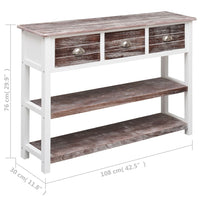 Thumbnail for Sideboard Antik-Braun 108x30x76 cm Massivholz Paulownia