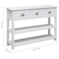 Thumbnail for Sideboard Weiß 108x30x76 cm Massivholz Paulownia
