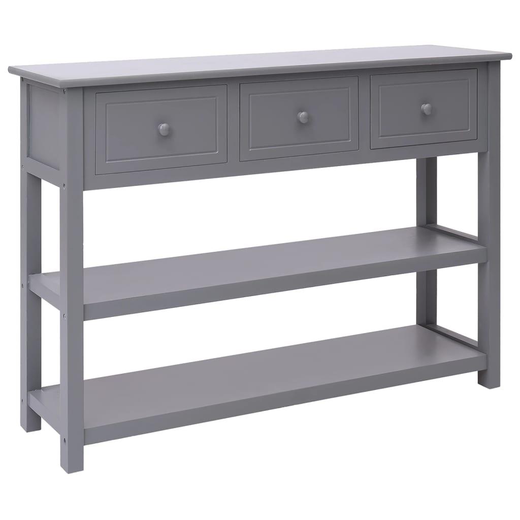 Sideboard Grau 108x30x76 cm Massivholz Paulownia