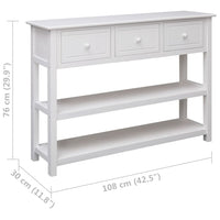 Thumbnail for Sideboard Weiß 108x30x76 cm Massivholz Paulownia