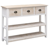 Thumbnail for Sideboard Weiß und Braun 108x30x76 cm Massivholz Paulownia