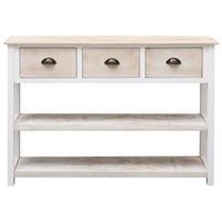 Thumbnail for Sideboard Weiß und Braun 108x30x76 cm Massivholz Paulownia