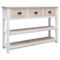 Thumbnail for Sideboard Weiß und Braun 108x30x76 cm Massivholz Paulownia