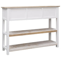 Thumbnail for Sideboard Weiß und Braun 108x30x76 cm Massivholz Paulownia