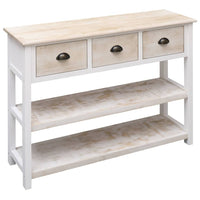 Thumbnail for Sideboard Weiß und Braun 108x30x76 cm Massivholz Paulownia