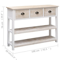 Thumbnail for Sideboard Weiß und Braun 108x30x76 cm Massivholz Paulownia