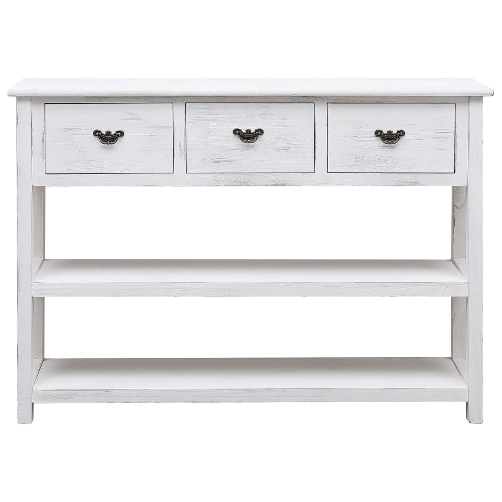 Sideboard Antik-Weiß 108x30x76 cm Massivholz Paulownia