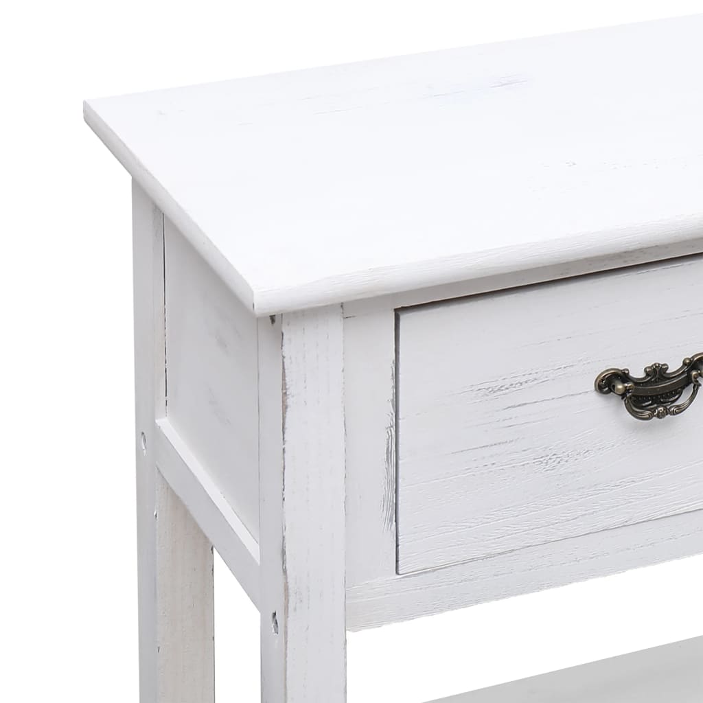 Sideboard Antik-Weiß 108x30x76 cm Massivholz Paulownia