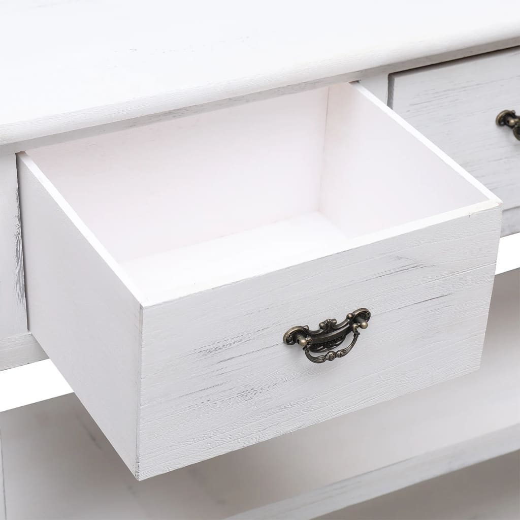 Sideboard Antik-Weiß 108x30x76 cm Massivholz Paulownia