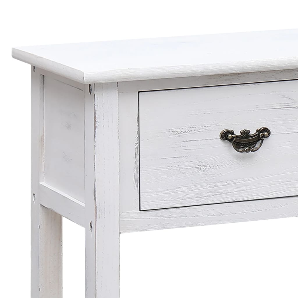 Sideboard Antik-Weiß 108x30x76 cm Massivholz Paulownia