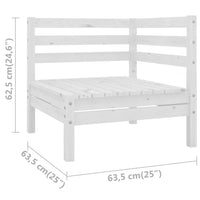 Thumbnail for Garten-Ecksofa Weiß Massivholz Kiefer