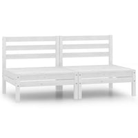 Thumbnail for Garten-Mittelsofas 2 Stk. Weiß Kiefer Massivholz