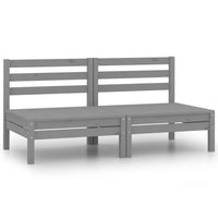 Thumbnail for Garten-Mittelsofas 2 Stk. Grau Kiefer Massivholz