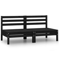 Thumbnail for Garten-Mittelsofas 2 Stk. Schwarz Kiefer Massivholz