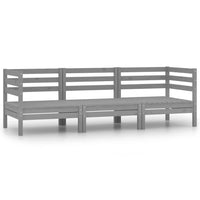 Thumbnail for 3-tlg. Garten-Lounge-Set Massivholz Kiefer Grau