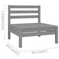 Thumbnail for 3-tlg. Garten-Lounge-Set Massivholz Kiefer Grau
