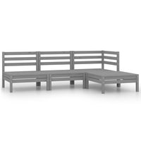 Thumbnail for 4-tlg. Garten-Lounge-Set Massivholz Kiefer Grau