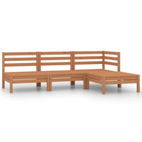 Thumbnail for 4-tlg. Garten-Lounge-Set Massivholz Kiefer Honigbraun