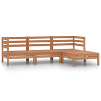 Thumbnail for 4-tlg. Garten-Lounge-Set Massivholz Kiefer Honigbraun