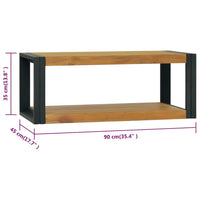 Thumbnail for Wand-Badregal 90x45x35 cm Massivholz Teak