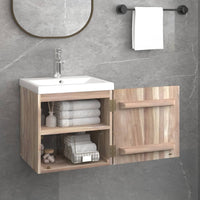 Thumbnail for Wand-Badschrank 41x38x40 cm Massivholz Teak
