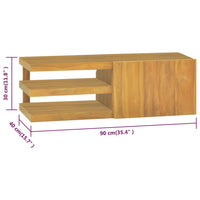 Thumbnail for Wand-Badschrank 90x40x30 cm Massivholz Teak