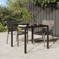 Thumbnail for Gartentisch 90x90x75 cm Gehärtetes Glas Poly Rattan Braun