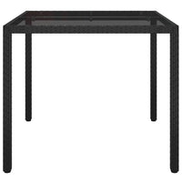 Thumbnail for Gartentisch 90x90x75 cm Gehärtetes Glas Poly Rattan Schwarz