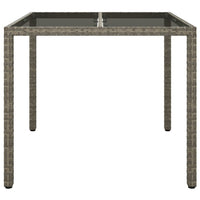 Thumbnail for Gartentisch 90x90x75 cm Gehärtetes Glas Poly Rattan Grau