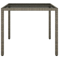Thumbnail for Gartentisch 90x90x75 cm Gehärtetes Glas Poly Rattan Grau