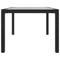 Thumbnail for Gartentisch 150x90x75 cm Gehärtetes Glas Poly Rattan Schwarz