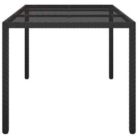 Thumbnail for Gartentisch 150x90x75 cm Gehärtetes Glas Poly Rattan Schwarz