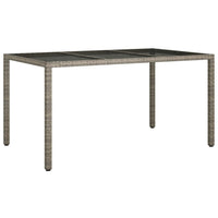 Thumbnail for Gartentisch 150x90x75 cm Hartglas und Poly Rattan Grau