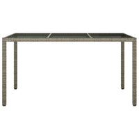 Thumbnail for Gartentisch 150x90x75 cm Hartglas und Poly Rattan Grau
