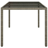 Thumbnail for Gartentisch 150x90x75 cm Hartglas und Poly Rattan Grau