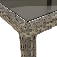Thumbnail for Gartentisch 150x90x75 cm Hartglas und Poly Rattan Grau