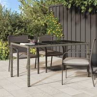 Thumbnail for Gartentisch 150x90x75 cm Hartglas und Poly Rattan Grau