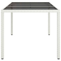 Thumbnail for Gartentisch 150x90x75 cm Gehärtetes Glas Poly Rattan Weiß